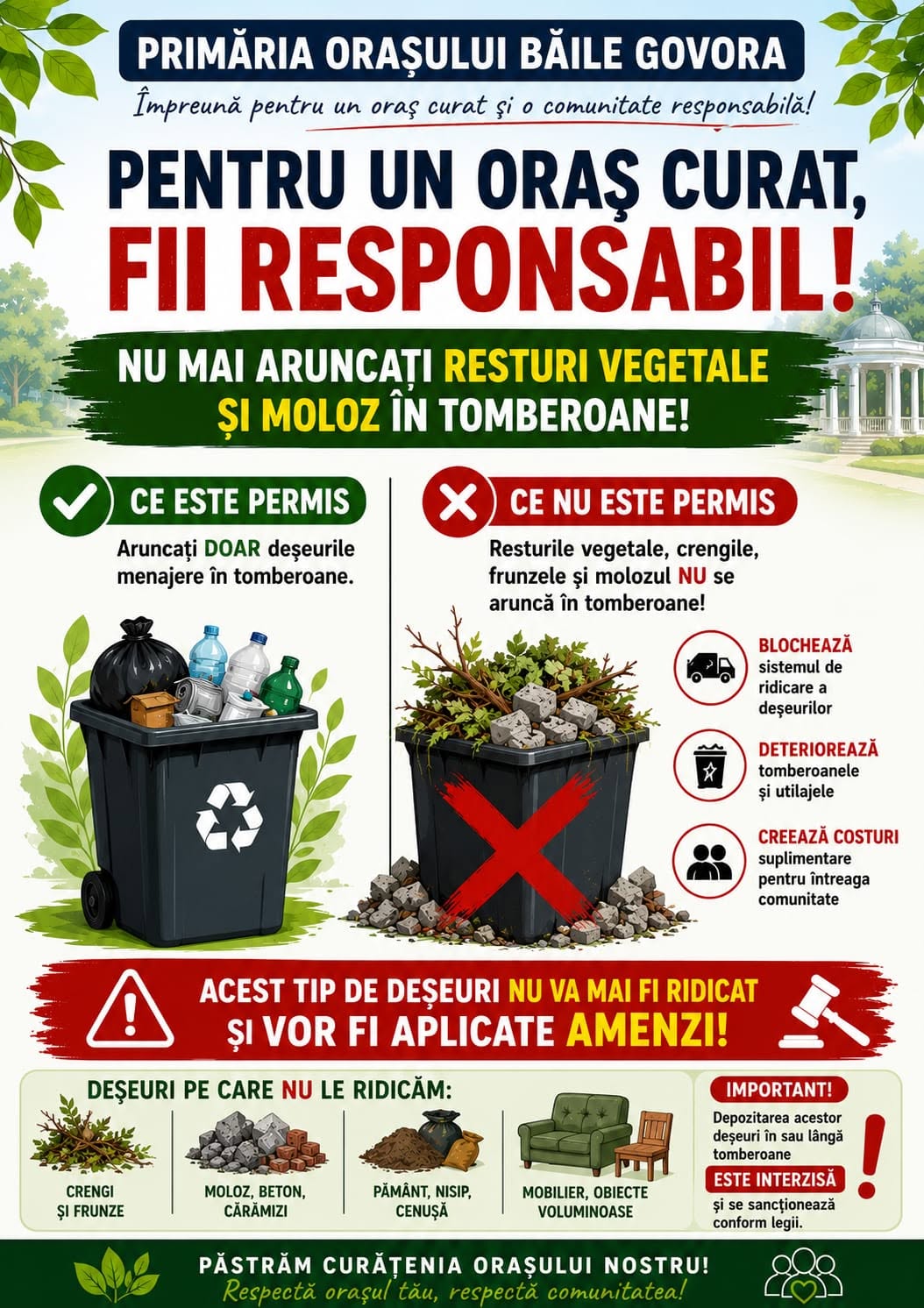 Băile Govora: apel important pentru un oraș mai curat
