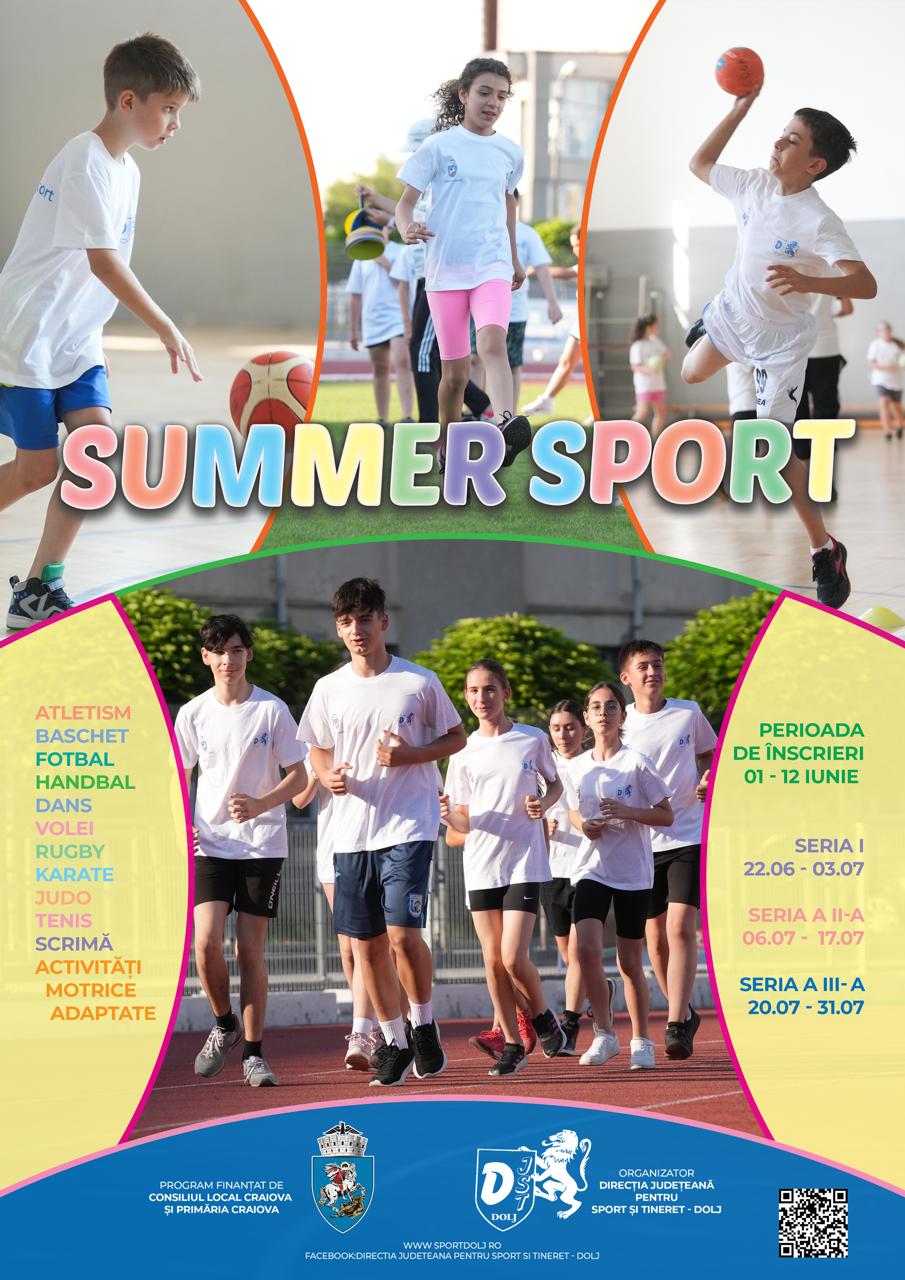 Au început înscrierile pentru ediţia a XIII-a a programului „Summer Sport”