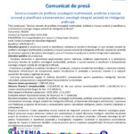 Press release header with EU, Romanian government, and REGIO logos; Romanian title 'Comunicat de presă' and date 'Iunie 2026'.