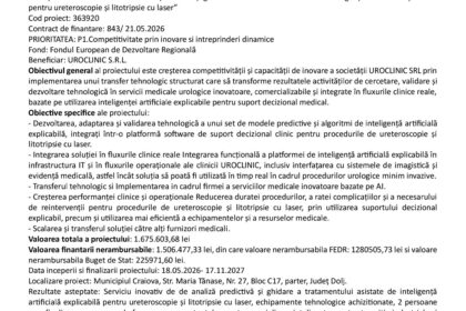 Press release page header with EU flag, Romanian government seal and Regio logos; title 'Comunicat de presă' and project details in Romanian.