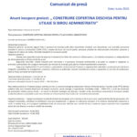 Press release document header with logos and title in Romanian: 'Comunicat de presă' and project details for Dunărea Nova S.R.L.