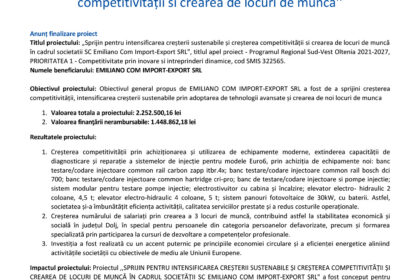 Comunicat de presa finalizare proiect
