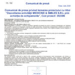 Press release page header with EU and partner logos and the Romanian title 'Comunicat de presă' (Date: Iulie 2026).
