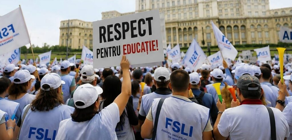 Protest masiv în Educație. Foto: Fsli Romania