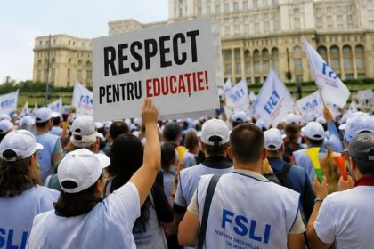 Protest masiv în Educație. Foto: Fsli Romania