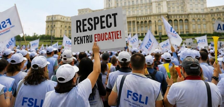 Protest masiv în Educație. Foto: Fsli Romania
