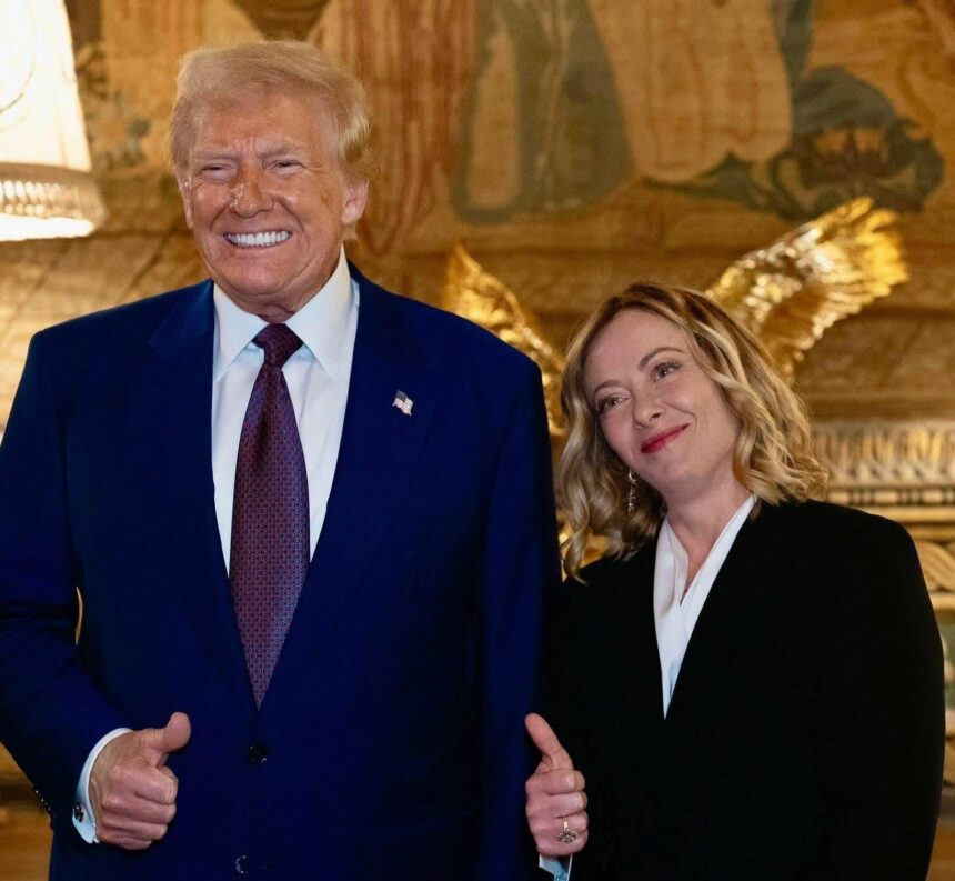 Donald trump și Giorgia Meloni. Foto: Facebook