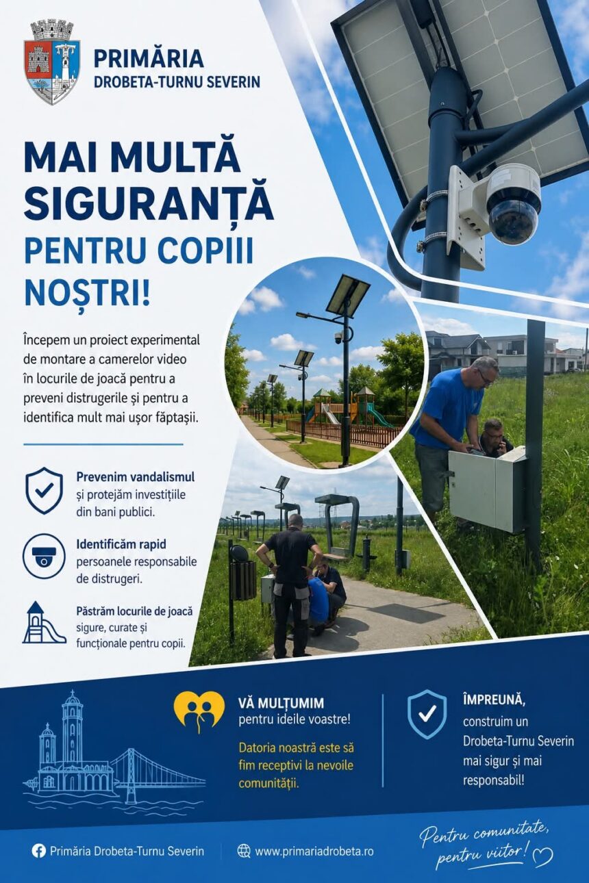 Locurile de joacă din Severin, monitorizate video