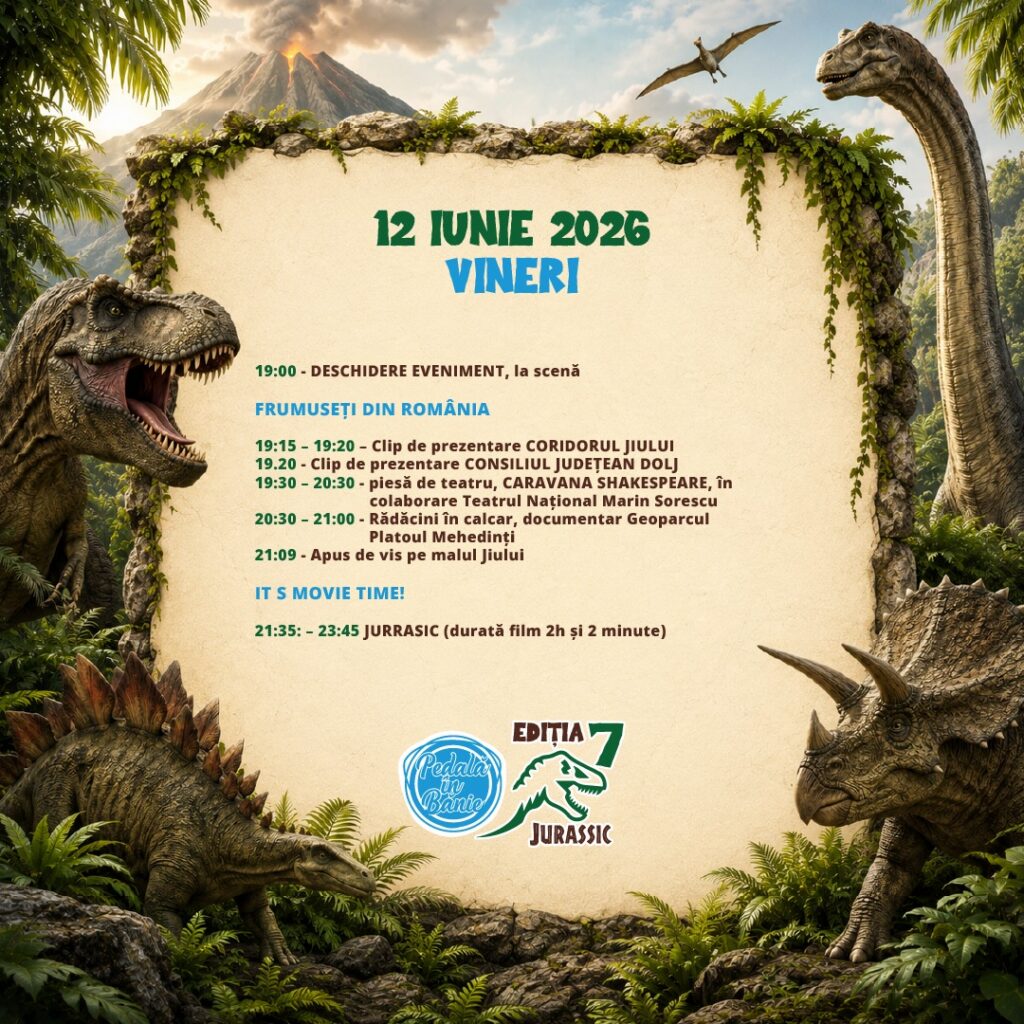 Pedală în Bănie 2026: Jurassic, concerte și aventură - Jurnalul Olteniei – Știri din Craiova și Oltenia Pedală în Bănie 2026: Jurassic, concerte și aventură