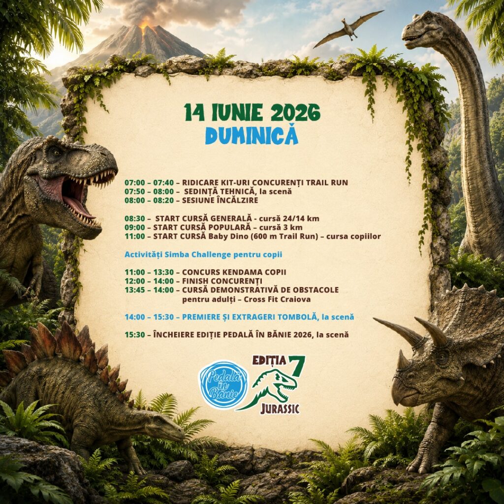Pedală în Bănie 2026: Jurassic, concerte și aventură - Jurnalul Olteniei – Știri din Craiova și Oltenia Pedală în Bănie 2026: Jurassic, concerte și aventură