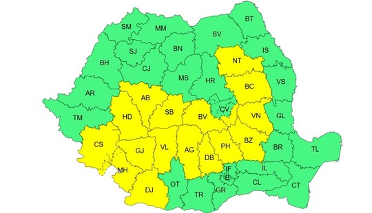 ANM: Cod galben de vijelii și grindină în Oltenia - Jurnalul Olteniei – Știri din Craiova și Oltenia ANM: Cod galben de vijelii și grindină în Oltenia