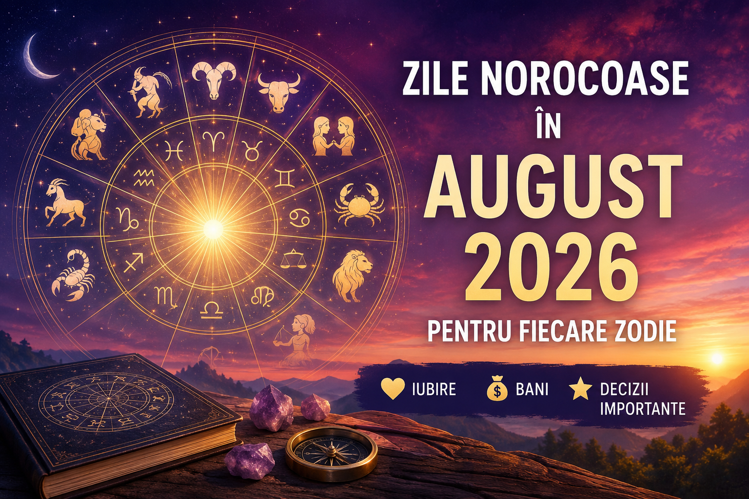 Zile norocoase în august 2026. Foto generată cu AI