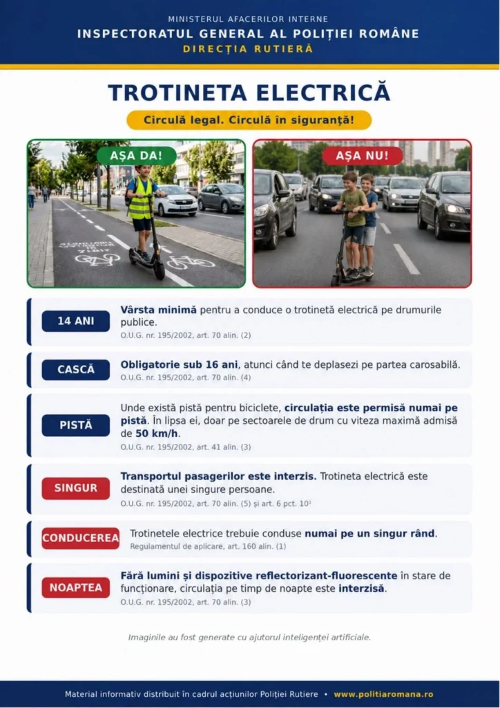IPJ Mehedinți, avertisment clar pentru cei cu trotinete - Jurnalul Olteniei – Știri din Craiova și Oltenia IPJ Mehedinți, avertisment clar pentru cei cu trotinete