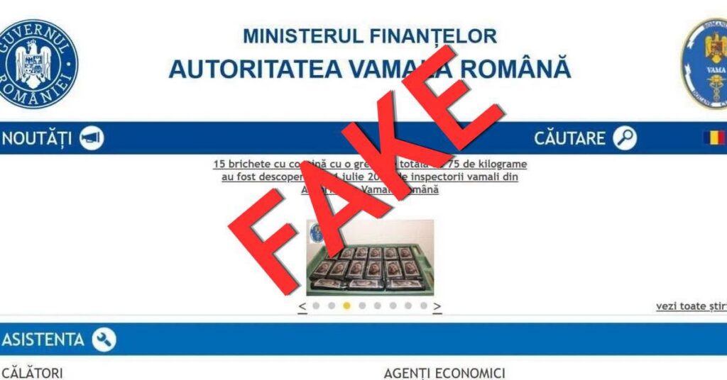 Autoritatea Vamală Română: Dezinformare grosolană în online