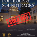 Poster for Pop-Rock & Soundtracks concert with 'Sold Out' stamp across the image and event details at bottom (date, venue).