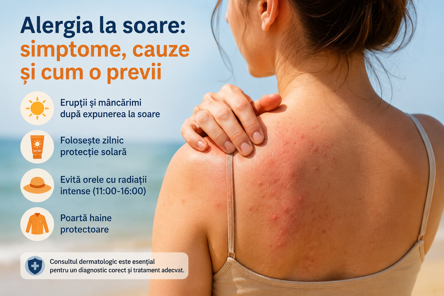 Alergia la soare: simptome, cauze și cum o previi