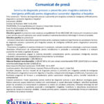Press release header with EU flag, Romanian government seal, Regio logo and 'Comunicat de presă' title.