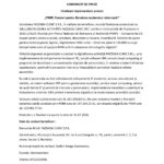 Romanian press release page header with logos (EU flag, Romanian government) and bold title 'COMUNICAT DE PRESĂ', dated Iulie 2027, with dense Romanian text below.