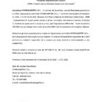 Comunic' de presă cu siglele UE, guvernului român și Planul Național de Redresare; anunțarea finalizării proiectului HYDROAGRIFER S.R.L.