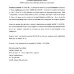 Romanian press release document header with logos, titled 'COMUNICAT DE PRESĂ' about finalizing a PNRR project by JADORE CB & DO SRL, dated July 2026.