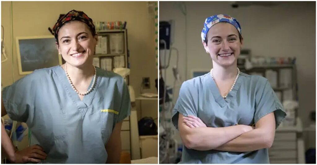Surorile Dumitra colaj - Jurnalul Olteniei – Știri din Craiova și Oltenia Two healthcare workers in blue scrubs smile at the camera in a clinic or hospital room.