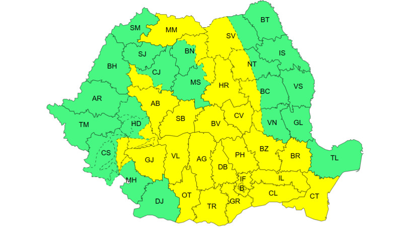 - Jurnalul Olteniei – Știri din Craiova și Oltenia Color-coded map of Romania's counties, yellow and green regions with county abbreviations.