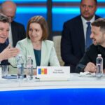 Nicușor Dan, Maia Sandu și Volodimir Zelenski, la Summitul „Ucraina – Europa de Sud-Est”, 2025. Foto: presidency.ro