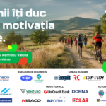 Promotional hero for Maratonul Olteniei: cyclists ride along a rural trail with hills, branding and date (Aug 29–30, 2026).
