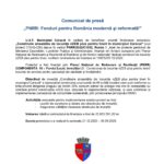 Pagina de presă a Municipiului Caracal, cu sigleUE și naționale în partea de sus și titlul „Comunicat de presă: „PNRR: Fonduri pentru România modernă și reformată!” — textul principal este în română.
