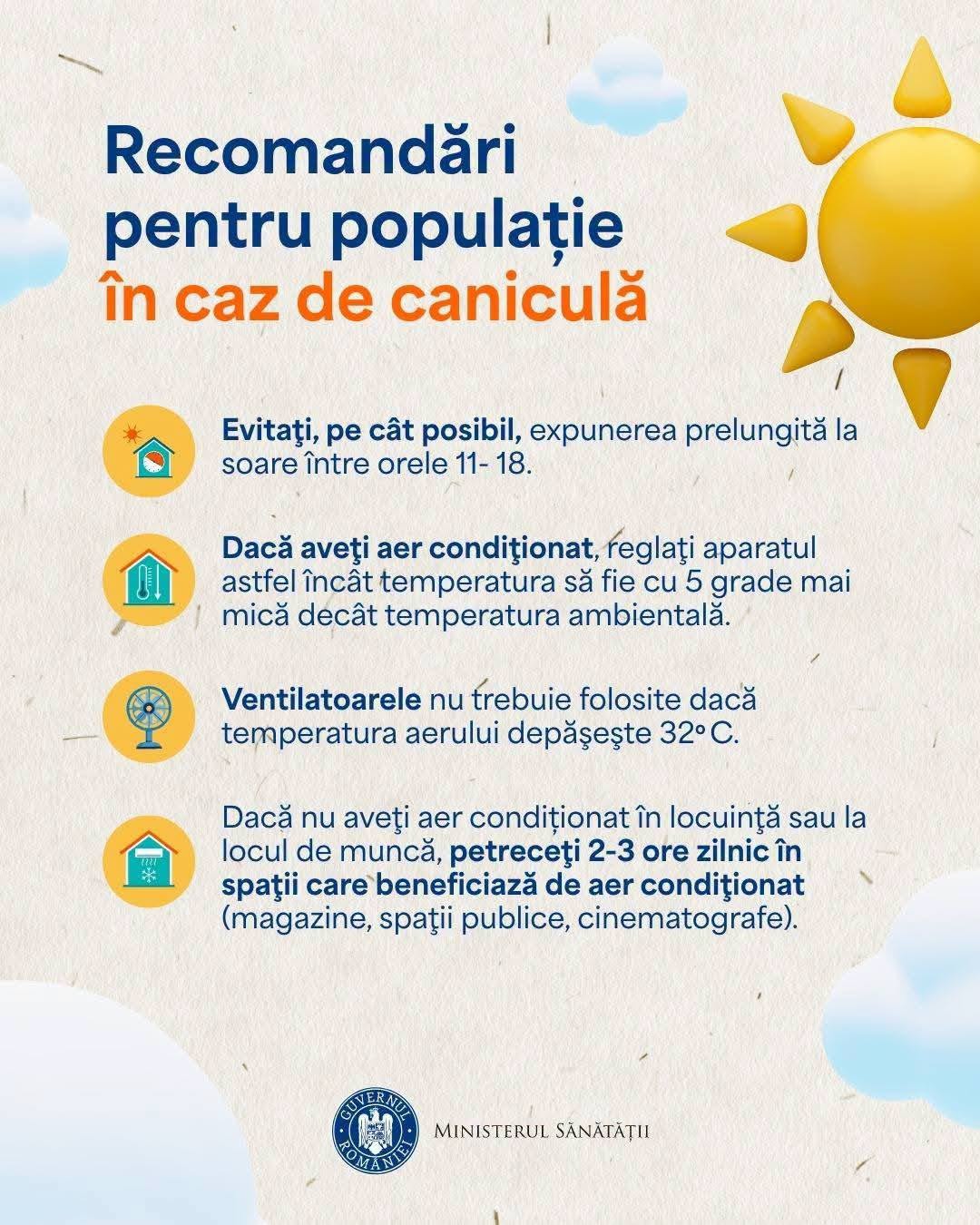 Caniculă: Ministerul Sănătății activează măsuri speciale