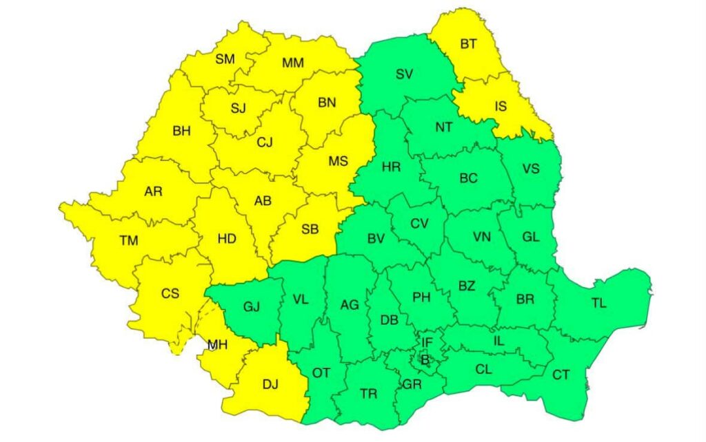 ANM: Caniculă, vijelii și temperaturi în scădere