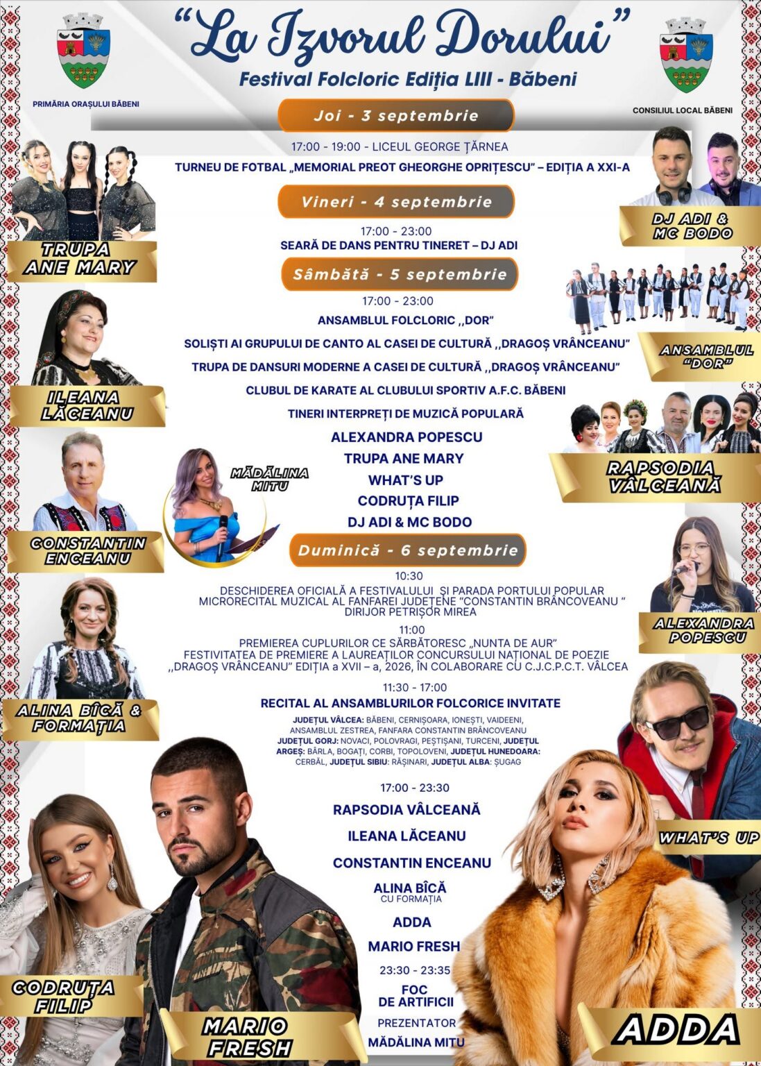 Festivalul „La Izvorul Dorului” revine la Băbeni - Jurnalul Olteniei – Știri din Craiova și Oltenia Festivalul „La Izvorul Dorului” revine la Băbeni