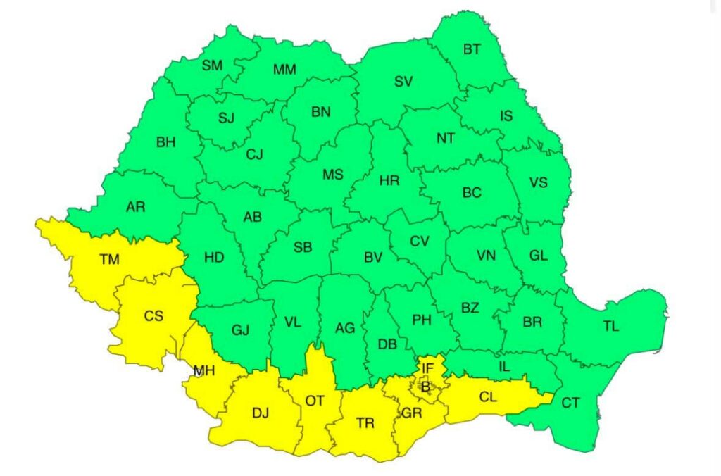 ANM: Coduri galbene de caniculă și furtuni, în Oltenia - Jurnalul Olteniei – Știri din Craiova și Oltenia ANM: Coduri galbene de caniculă și furtuni, în Oltenia