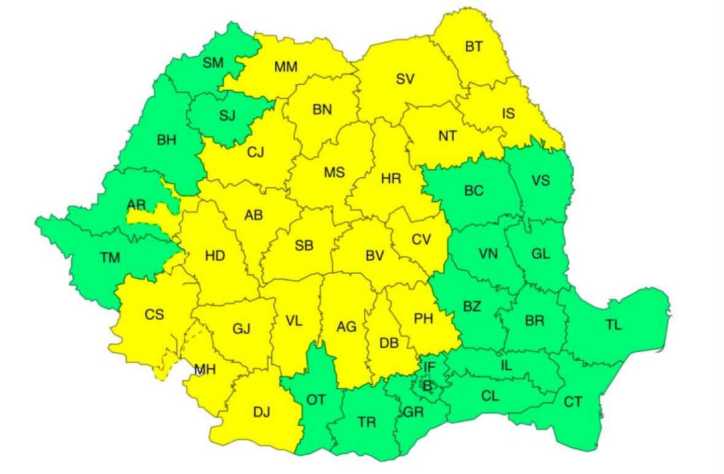 ANM: Coduri galbene de caniculă și furtuni, în Oltenia - Jurnalul Olteniei – Știri din Craiova și Oltenia ANM: Coduri galbene de caniculă și furtuni, în Oltenia