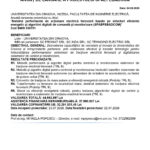 Document announcing the launch of the SPAEFEBADCOM project, dated 04.08.2026, with EU and Romanian logos at the top and a long Romanian project description below.