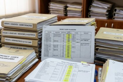 Legea salarizării: Valoare de referință micșorată la 4.000 lei. Foto generată cu AI