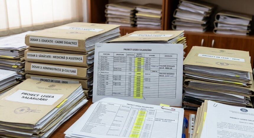 Legea salarizării: Valoare de referință micșorată la 4.000 lei. Foto generată cu AI
