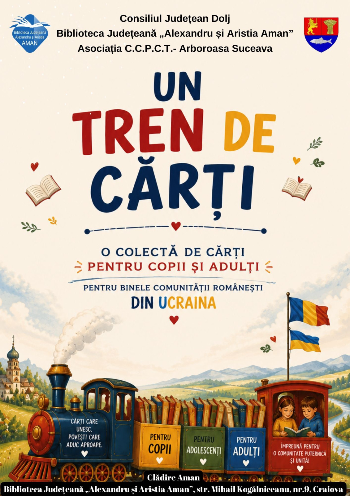 „Un tren de cărți” pornește spre românii din Ucraina
