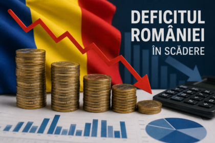 Deficitul României scade puternic după primele 7 luni. Foto generată cu AI