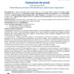Press release document header with EU and Romanian logos, title 'Comunicát de presă' and project details in Romanian.