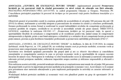 EU flag and Romanian government seal header; 'COMUNICAT DE PRESĂ' with a blue highlighted project banner in Romanian text (press release page).