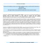 Press release page header showing EU flag and Romanian government seal, with the title 'COMUNICAT DE PRESĂ' and a light blue banner containing the project title in Romanian.