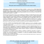 Official press release header from EU-funded project document, Romanian text and logos (EU flag, government seal) at top