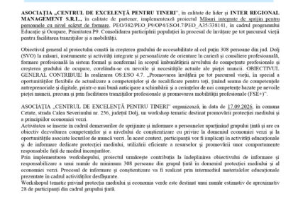 Official press release header from EU-funded project document, Romanian text and logos (EU flag, government seal) at top
