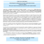 Official Romanian press release header about integrated support measures for people with low education, with EU and government logos and a blue project banner at the top.