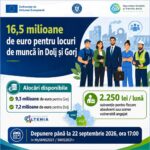 16,5 milioane de euro pentru angajări în Dolj și Gorj