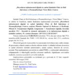 Document page with EU and Romanian logos and a Romanian project announcement title about digital infrastructure in a hospital (Victor Babes Craiova).