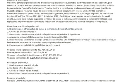 Official press release about building housing and wellness services, dated 17.09.2026, with EU and Romanian logos.