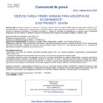 Press release cover with EU and Romanian logos, bold Romanian title about the SIGNUM project dated Septembrie 2026.