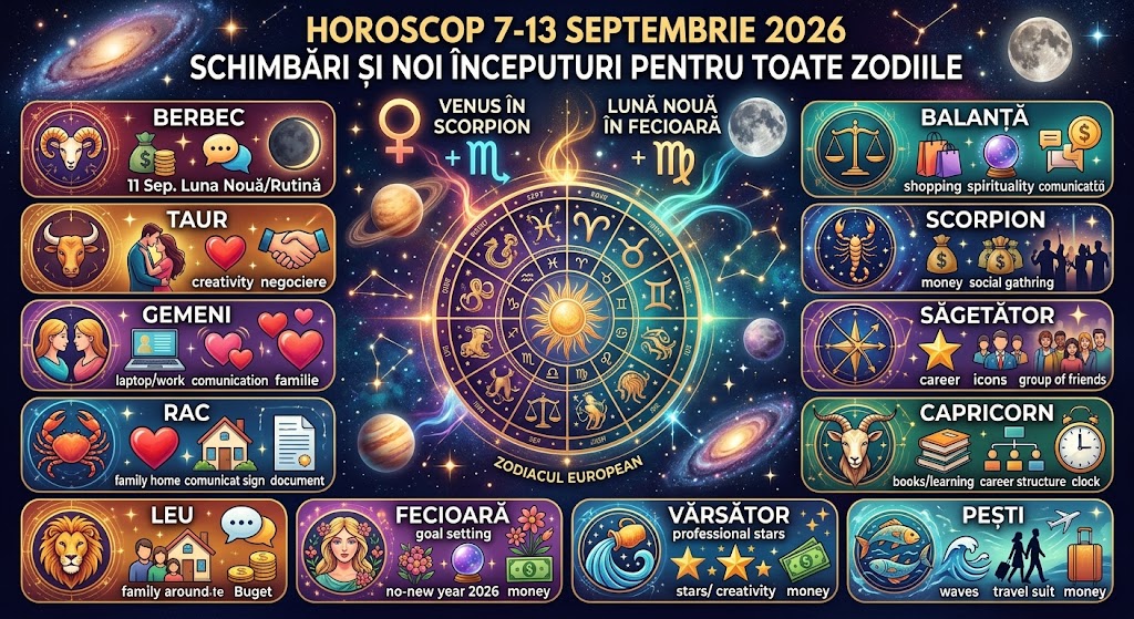 Horoscop 7-13 septembrie 2026: Zodiile care primesc bani